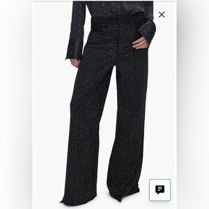 Good American Black Rhinestone Wide Leg Pants